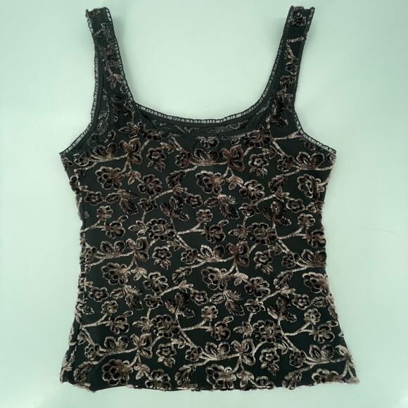Arianne Women’s Velvet Burnout Cami Corset Tank, Sz XL Fairy Goth Floral Y2K 90s - Picture 3 of 8
